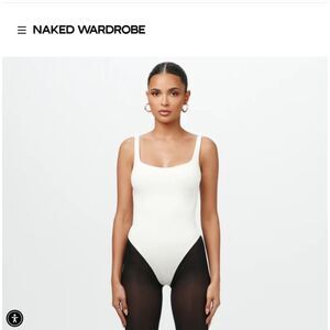 NWT Naked Wardrobe, Scoop Neck Thong Bodysuit, SZ SM, style NW-BOO46-H